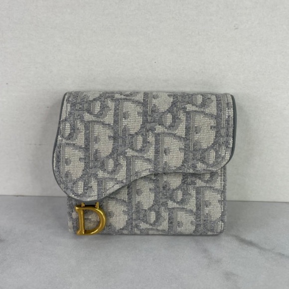 Christian Dior Saddle Lotus Wallet  Oblique Jacquard Print - Picture 2 of 5